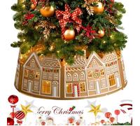 Collier d'arbre de Noël - PRUMYA - Maison en pain d'épices - LED - 28 pouces - PVC blanc