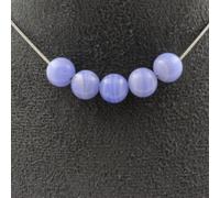 collier de 5 perles agate Crazy Lace bleu 8 mm