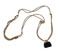 Collier de avec pendentif en pierre naturelle d ' oeil d ' animal tissé à la main artisanal avec corde marron pour les styles bohèmes femmes accessoire de mode ajustement confortable collier de en