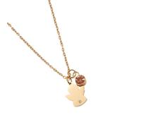 Collier de baptême gravé pour filles élégant à porter au quotidien - Chaîne symbolique en cristal - Pierres de naissance - Cadeau de première communion - Cadeau de confirmation réglable, taille unique