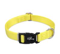 Collier de Base Solide Classique Classique Robuste pour Chiens de, glissière Triglide (Boucle) Peut Attacher Une étiquette de nom. (Petit Modèle S, Jaune éclairant)