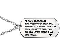 Collier de bijoux inspirant, rappelez-vous toujours que vous êtes plus courageux que vous croyez Cadeau pour homme femme mode