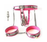 Collier De Bondage De Ceinture De Chasteté Pour Hommes, Ensemble De Bondage Sm Cage à Pénis En Acier Inoxydable, Dispositif De Chasteté Pour Hommes, Jouets Sexuels Pour Hommes(Size:100cm-110cm)