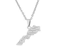 Collier De Carte Maroc Alphabet Brillant, Collier De Déclaration De Chaîne De Chandail, Collier De Collier De Bijoux De Mode, Fermoir De Homard Colliers Faits À La Main Cadeau Pour Femmes Hommes U
