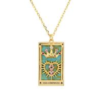 Collier De Cartes De Tarot, Collier De Tarot De Couleur, Goutte D'Huile, Collier De Magicien De L'Impératrice, Pendentif De Tarot Carré, Bijoux Cadeaux pour Femmes