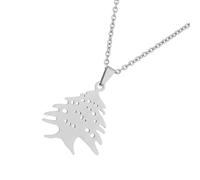 Collier de cèdre libanais avec une découpe détaillée | Pendentif rond découpé, forme distincte de cèdre du Liban, longueur de chaîne flexible pour un placement flexible