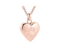 Collier de cendres d ' animaux à imprimé de griffes, pendentif en forme de cœur en métal avec fermetures sécurisées pour préserver la mémoire chérie, collier commémoratif pour animaux de compagnie