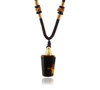 Collier De Cendres De Crémation En Cristal, Collier À Vis Ouvrable Rechargeable En Œil De Tigre Pour Animal De Compagnie, Urne Humaine, Huile Essentielle De Cinabre, Pendentif, Bijoux Commémorati