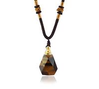 Collier De Cendres De Crémation En Cristal, Collier En Œil De Tigre Rechargeable Avec Bouchon À Vis Ouvrable Pour Animal De Compagnie, Urne Humaine, Huile Essentielle De Cinabre, Pendentif, Bijoux