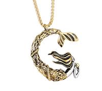 Collier de chaîne de clavicule de sirène Masculine Titane en Acier médaillon Fin Artisanat Polyvalent pour Tous Les Jours Les fêtes