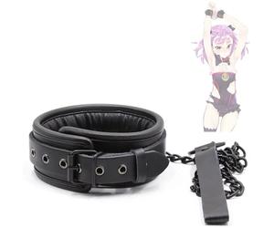 Collier de chaîne de Traction en Cuir Noir, Ras du Cou, Outils de Jeu pour Couples B-D-S-M