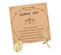 Collier de chapelet religieux élégant avec pendentif en forme de croix de la Vierge Marie, designs en alliage, idéal comme cadeau ou pour les souvenirs, bijoux religieux en alliage, spirituel, m