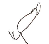 Collier de chasse pour cheval avec martingale amovible et élastique Equiline Marron Full