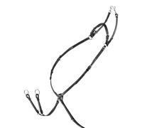 Collier de chasse pour cheval avec martingale amovible et élastique Equiline Noir Cob