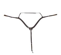 Collier de chasse pour cheval avec pont long QHP Marron Full