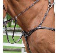 Collier de chasse pour cheval cinq points et martingale Jump'In Marron Cob