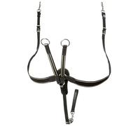 Collier de chasse pour cheval croisé élastique avec pattes de fixation Lexhis Noir Full