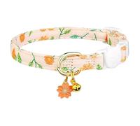 Collier de chat à fleurs avec clochette - Laisse boucle de chat - Break Away Brown | Collier personnalisé en plein air, ceinture féline réglable pour chatons avec équipement décoratif pour Ma
