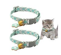 Collier de chat échappée, col de chat avec cloches - Collier d'échappée de chaton 2x chiot avec boucle et cloche,Auto réglable pour animaux de compagnie pour petites races extérieures