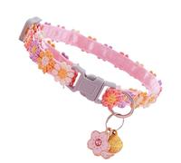 Collier de Chat Fleurie avec Cloches - Collier Réglable Coloré pour Chat, Accessoires de Mode pour Chaton, Fournitures pour Animaux de Compagnie, Décor et Costume Mignon pour Chats