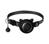 Collier de Chat Sécurité Anti-Étranglement avec Porte, Collier Réfléchissant Léger et Réglable pour Localiser Votre Chat, Collier de Chat avec Impression de Pied (Noir-Exclusivité Apple)