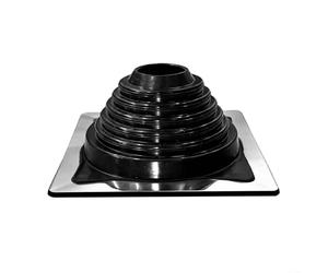 Collier de cheminée en caoutchouc pour brûleur à bois 10,2 cm | Compatible avec les conduits à double paroi, joint en aluminium, finition noire, facile à couper avec des ciseaux