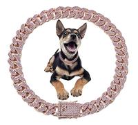 Collier de Chien Bling 10 Pouces Collier de Chien Bling de Luxe 12,5 mm de Large Collier de chaîne de Chats de Chat