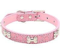 Collier de chien crocodile avec collier de chien en os métal brillant