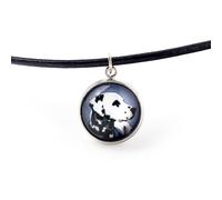 Collier de chien d'art avec photo de chien | Collier fait main avec lanière | Pendentif anti-allergine sans nickel | Longueur 50cm, diamètre de la photo 14mm | Dalmatien