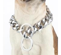 Collier de Chien de chaîne 22 Pouces Longueur Creux Tour Cou Creux pour Chiens drôle Bricolage Argent Chain Chien Cols en Acier Inoxydable pour Les Grands Chiens Amateurs compagn