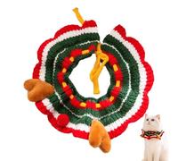 Collier de chien d'hiver - Colliers de chien de conception de queues d'élans | Collier tricoté de chiot du festival d'hiver, écharpe chauffe-chaton d'automne pour chat grand