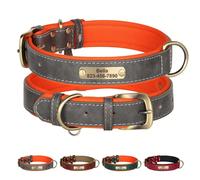 Collier de chien en PU personnalisé avec texte gravé, couleur unie, collier de compagnie personnalisé, collier avec étiquette d'identification réglable anti-perte compatible avec Airtag pour petits/mo