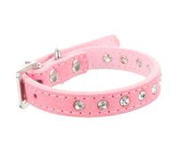 Collier de Chien Floral réglable en Cuir PU Rhingestone incrusté Cold