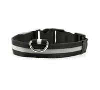 Collier de Chien LED Rechargeable - Réglable Etanche 7 Couleurs Clignotant Lumière pour Sécurité Nuit Parfait pour Petit, Moyen et Grand Chien (Noir, S: 35-40cm)