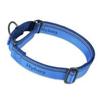 Collier de Chien Martingale réfléchissant avec Joli Nylon tissé Jacquard pour la Marche et l'entraînement Quotidiens des Chiens (Petit Modèle S, Bleu Classique)