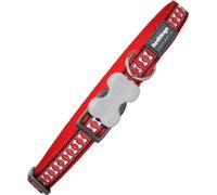 Collier de chien Red Dingo réfléchissant os 41-63 cm rouge