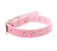 Collier de Chiot réglable pour Chiens en Strass incruste PU Pet Collar adhésif Convivial Conception épaisse Accessoire décoratif pour Les fêtes et Usage en Plein air