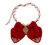 Collier de collier de perles pour chien, collier de chat de perles - Anniversaire de fête de collier pour animaux de compagnie du Nouvel An - Bijoux de sangle de cou de chat avec pendentifs de bénédic