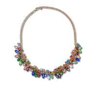 Collier de commande doré avec décor de verre scintillant et coloré