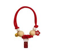Collier de Contrôle des Poux de Puces en Bois de Camphre Collier Anti-poux pour Chats Chiens avec Matériaux Formule Non Grasse (Rouge S)