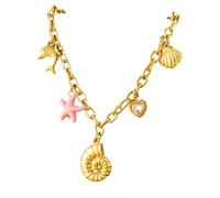 Collier de coquillages et d'une beauté naturelle Design unique en acier inoxydable pour femmes à la mode Bijou brillant durable, taille unique, Comme décrit, Comme décrit