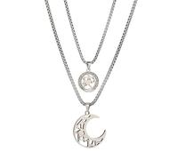Collier de Couple amitié Sun Moon Stars Pendant Distance Distance Facet Valentin pour la Saint-Valentin Collier Collier pour Les Femmes Pratique
