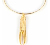 Collier de dame Shabama Tuent Laiton Plongé dans la lumière d'or Élastique