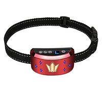 Collier de Dressage Chien, Collier Anti-aboiements Electrique avec Bip Sonore, Vibration, Choc, 100% étanche Anti aboiement Collier pour Petit Moyen Grand Chien, Sensibilité Réglable - Rouge