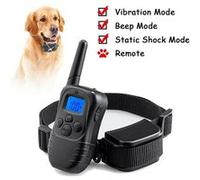 Collier de dressage Electrique à Télécommande Imperméable pour Chien avec Affichage LCD, Rechargeable, Mode Vibration, Choc Electrique, Sonore G