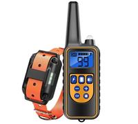 Collier de Dressage électrique pour Chien 1000m 800m Télécommande Vibration Son Choc Anti Aboiement Stop Chiens Fournitures Imperméable(800m Orange)