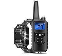 Collier de Dressage électrique pour Chien 1000m 800m Télécommande Vibration Son Choc Anti Aboiement Stop Chiens Fournitures Imperméable(New 800m Black)