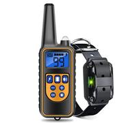 Collier de Dressage électrique pour Chien 1000m 800m Télécommande Vibration Son Choc Anti Aboiement Stop Chiens Fournitures Imperméable(800m Black)