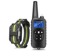 Collier de Dressage électrique pour Chien 1000m 800m Télécommande Vibration Son Choc Anti Aboiement Stop Chiens Fournitures Imperméable(New 800m Green)