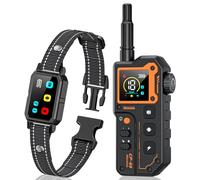 Collier de Dressage pour Chien, Portée 1000 Mètres, Collier Electrique pour Chien avec Télécommande, 4 Modes Lumières/Son/Vibration/Choc, Résistant à l'eau IP67, Adapté à Tous Les Chiens
